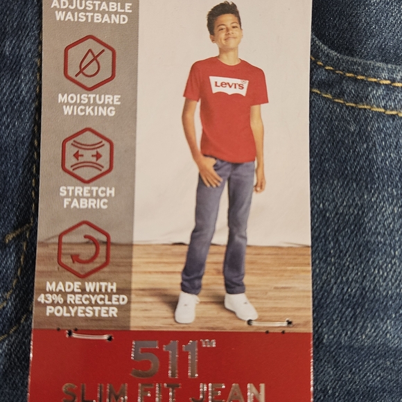 Levi's Boys 511 Slim Fit Performance Jeans - Adjustable Waist - Picture 5 of 5